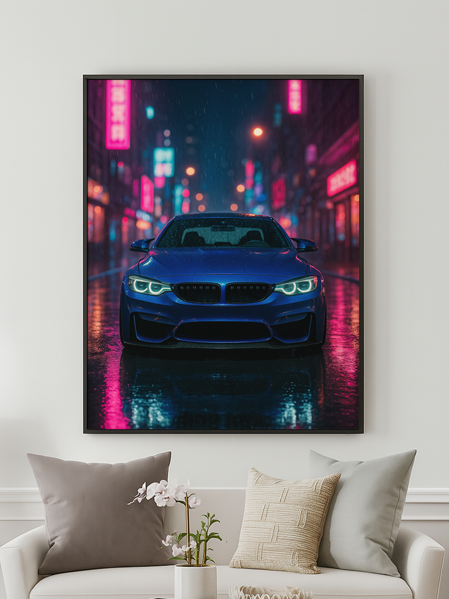 Rainy Neon City - personalisiertes Poster