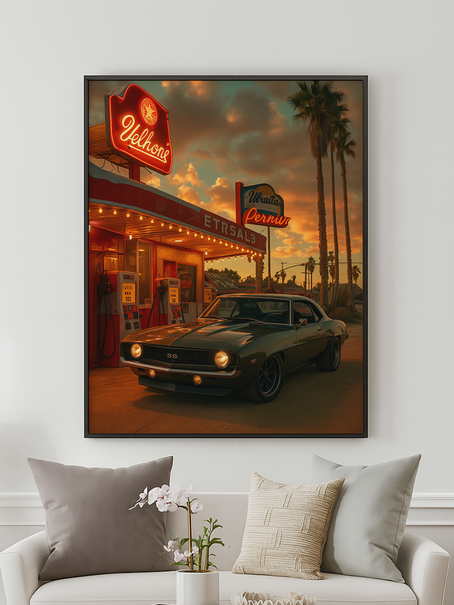 Sunset Pit Stop - personalisiertes Poster