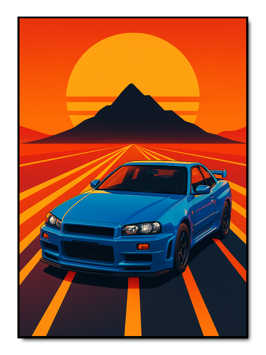 Retrowave Auto - personalisiertes Poster