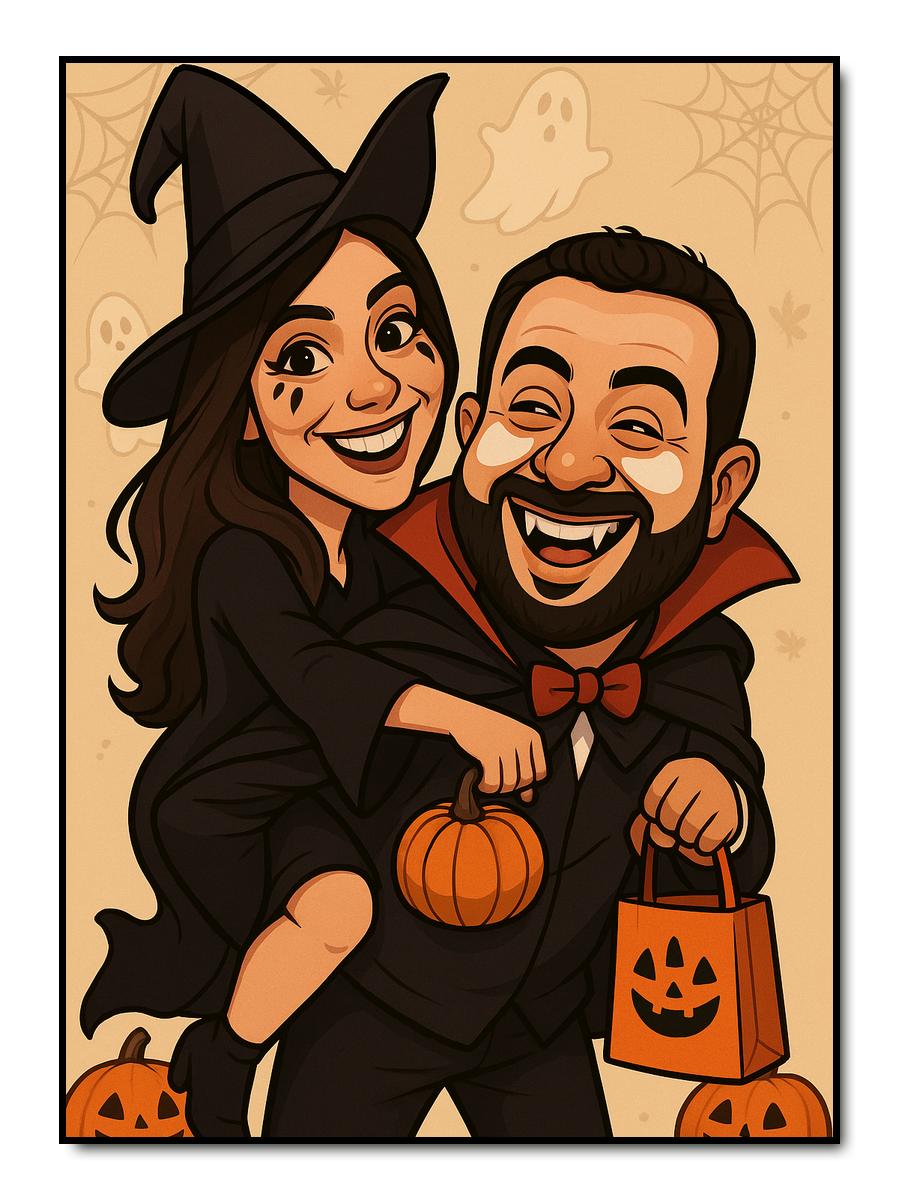 Halloween Karikatur - personalisiertes Poster
