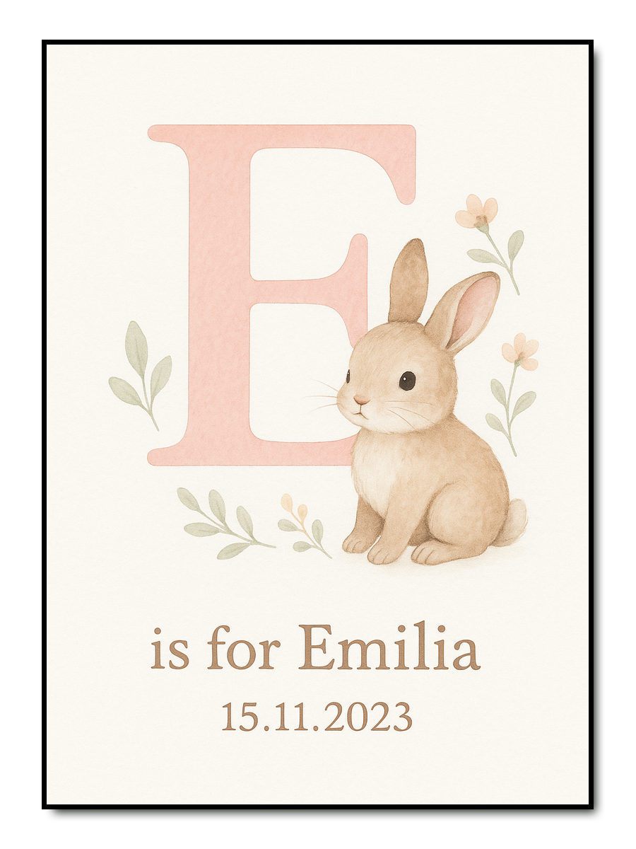 Tierisches Alphabet - personalisiertes Poster