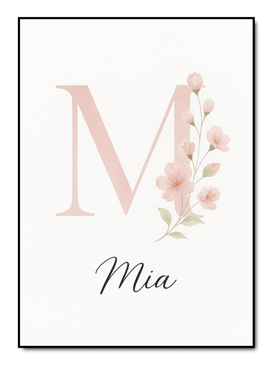 Letter Flowers - personalisiertes Poster
