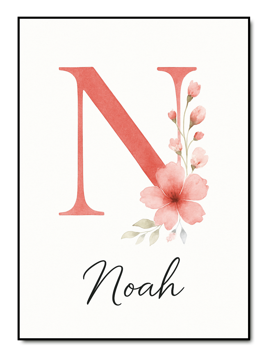 Letter Flowers - personalisiertes Poster