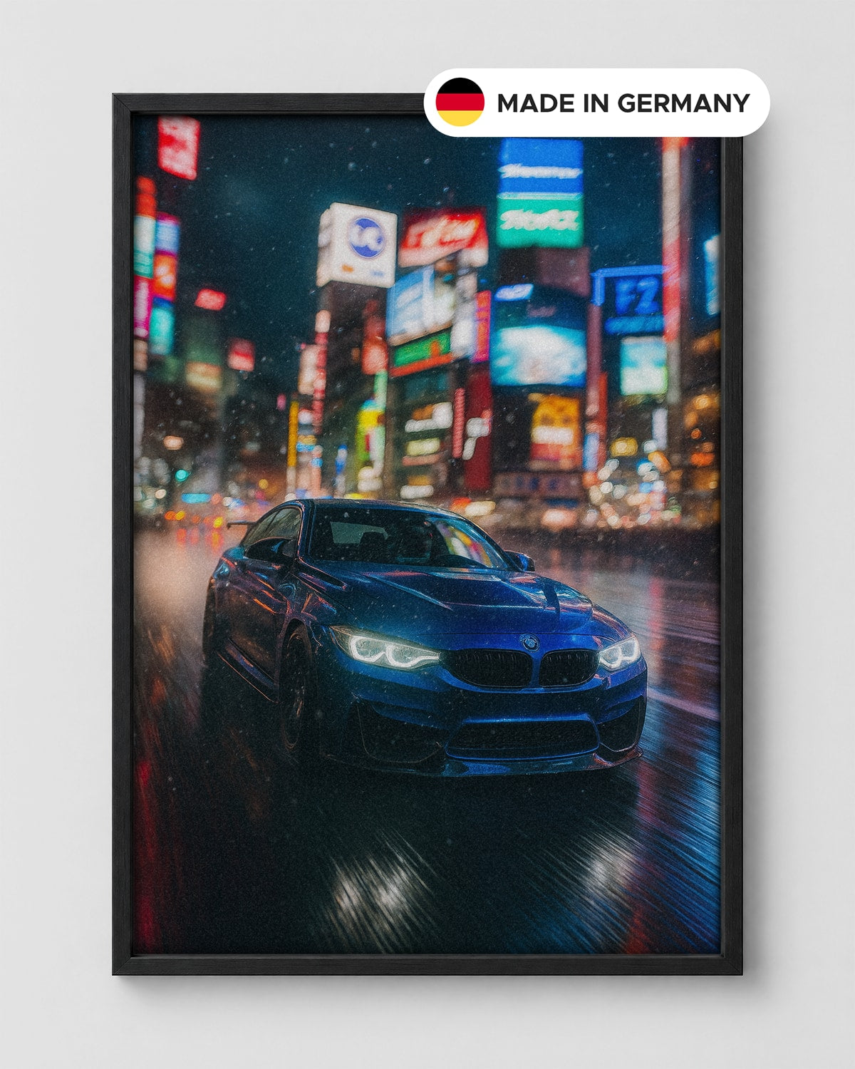 Night Drive in Shibuya – personalisiertes Poster im Rahmen