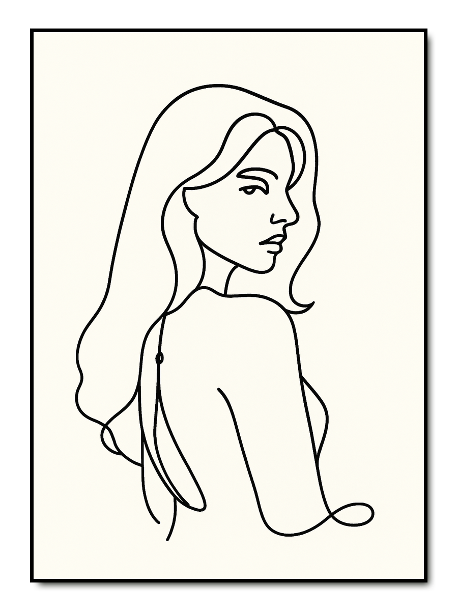 One Line Stil - personalisiertes Poster