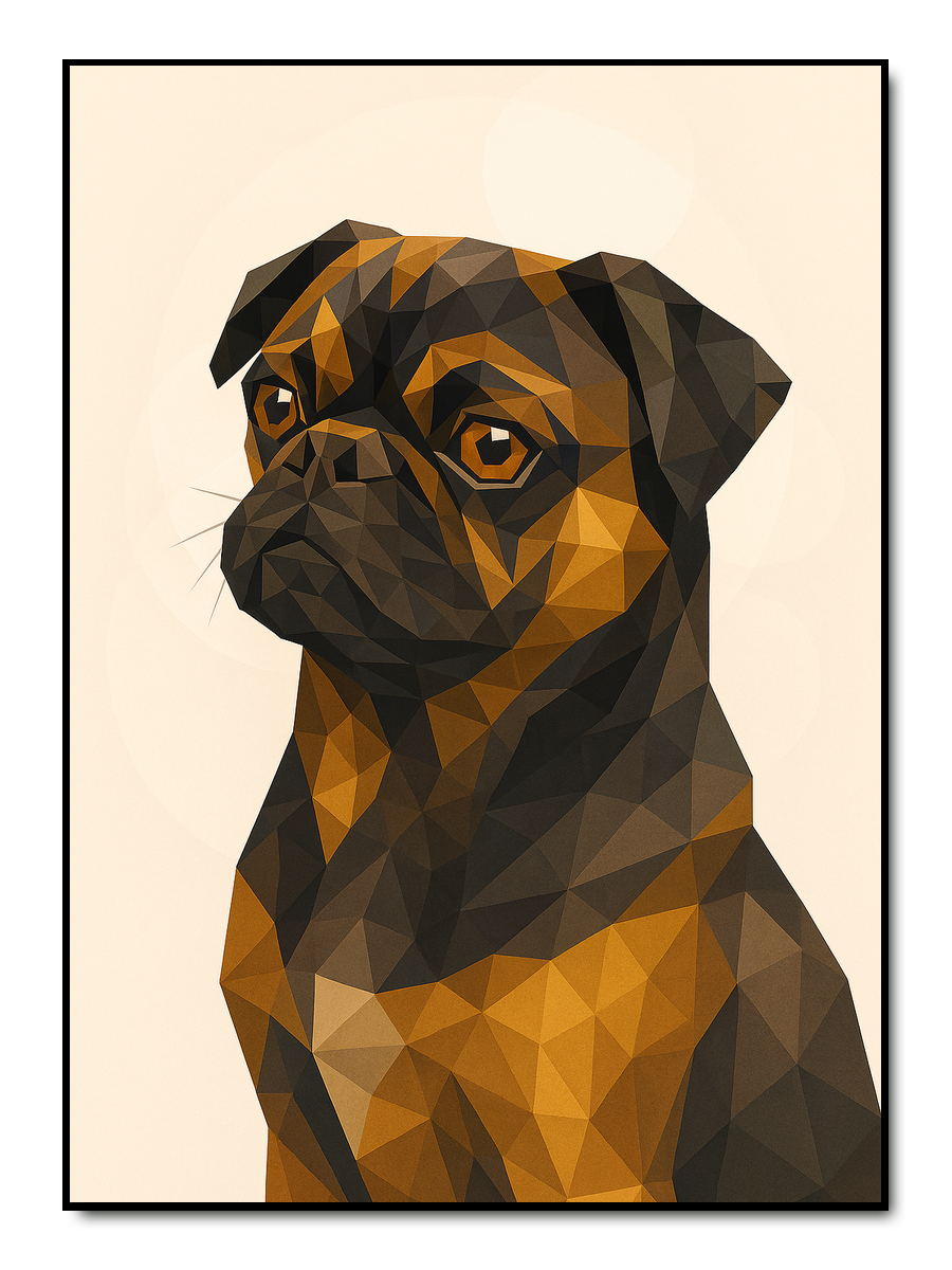 Haustier im Low-Poly-Stil - personalisiertes Poster