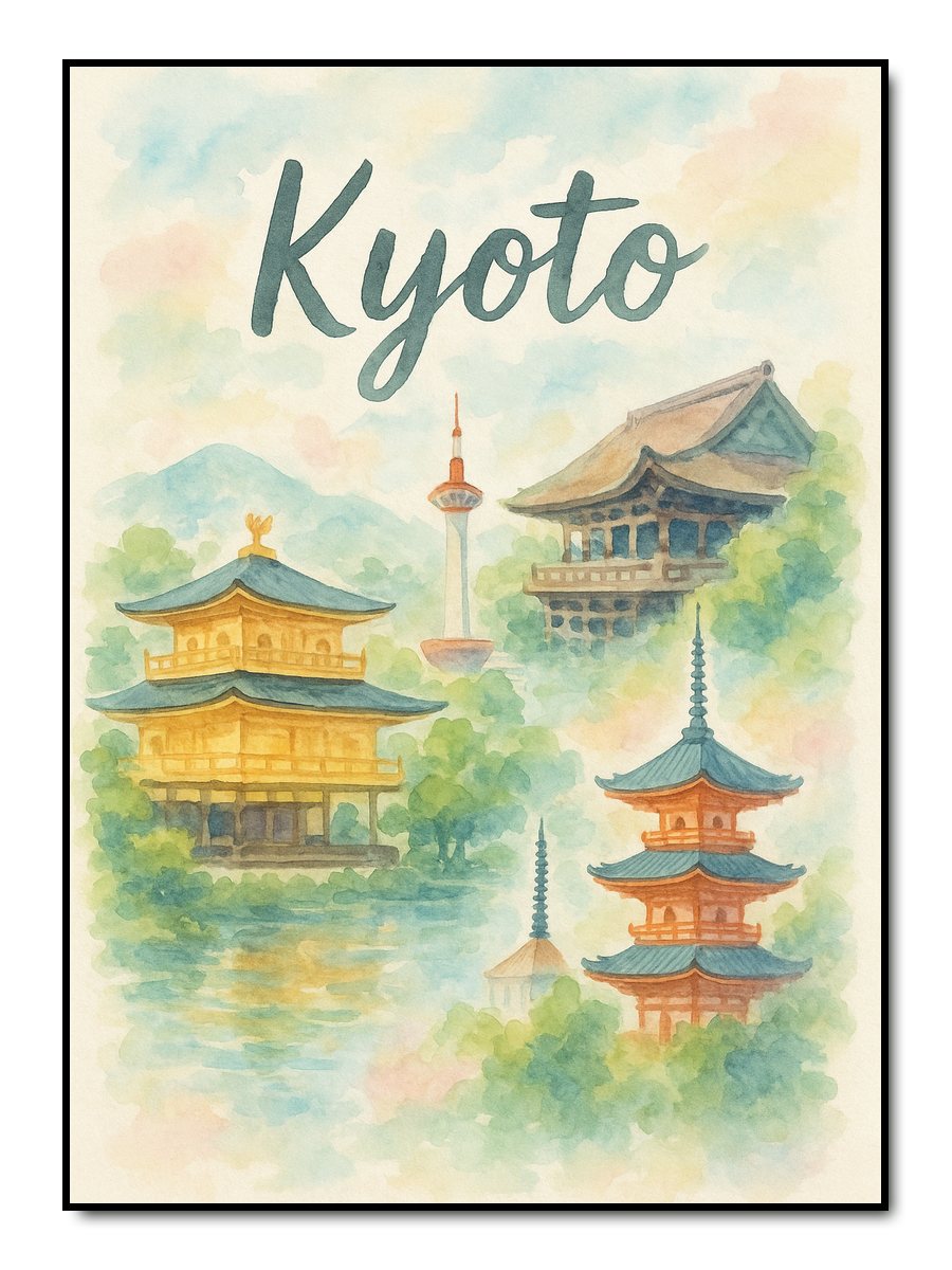 Deine Stadt Aquarell - personalisiertes Poster