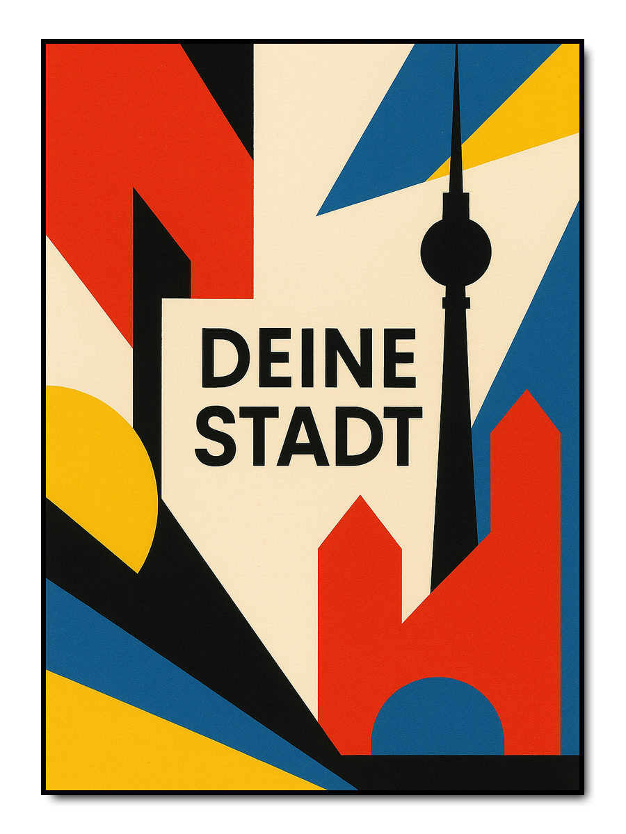 Deine Stadt im Bauhaus Stil - personalisiertes Poster