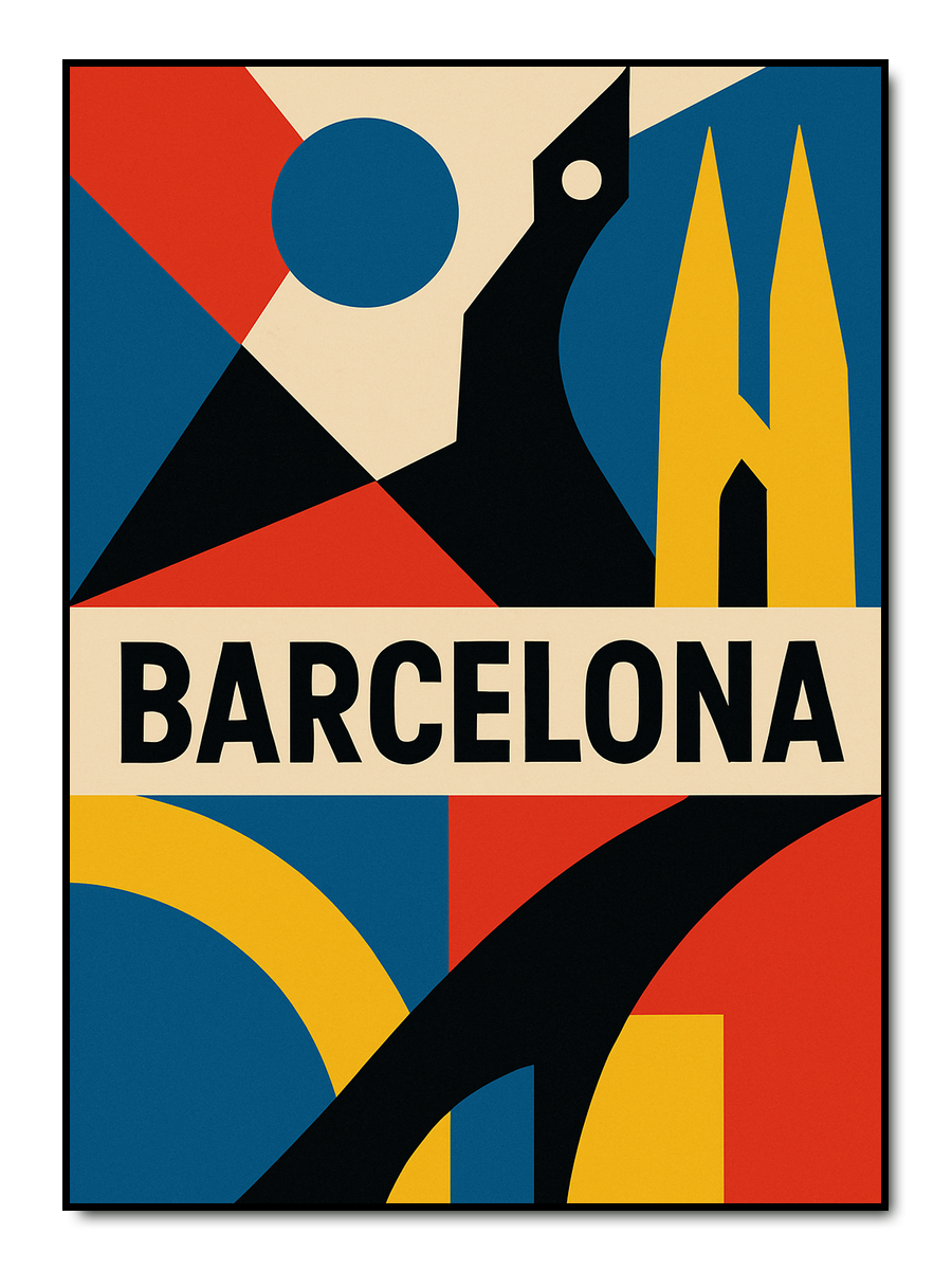 Deine Stadt im Bauhaus Stil - personalisiertes Poster