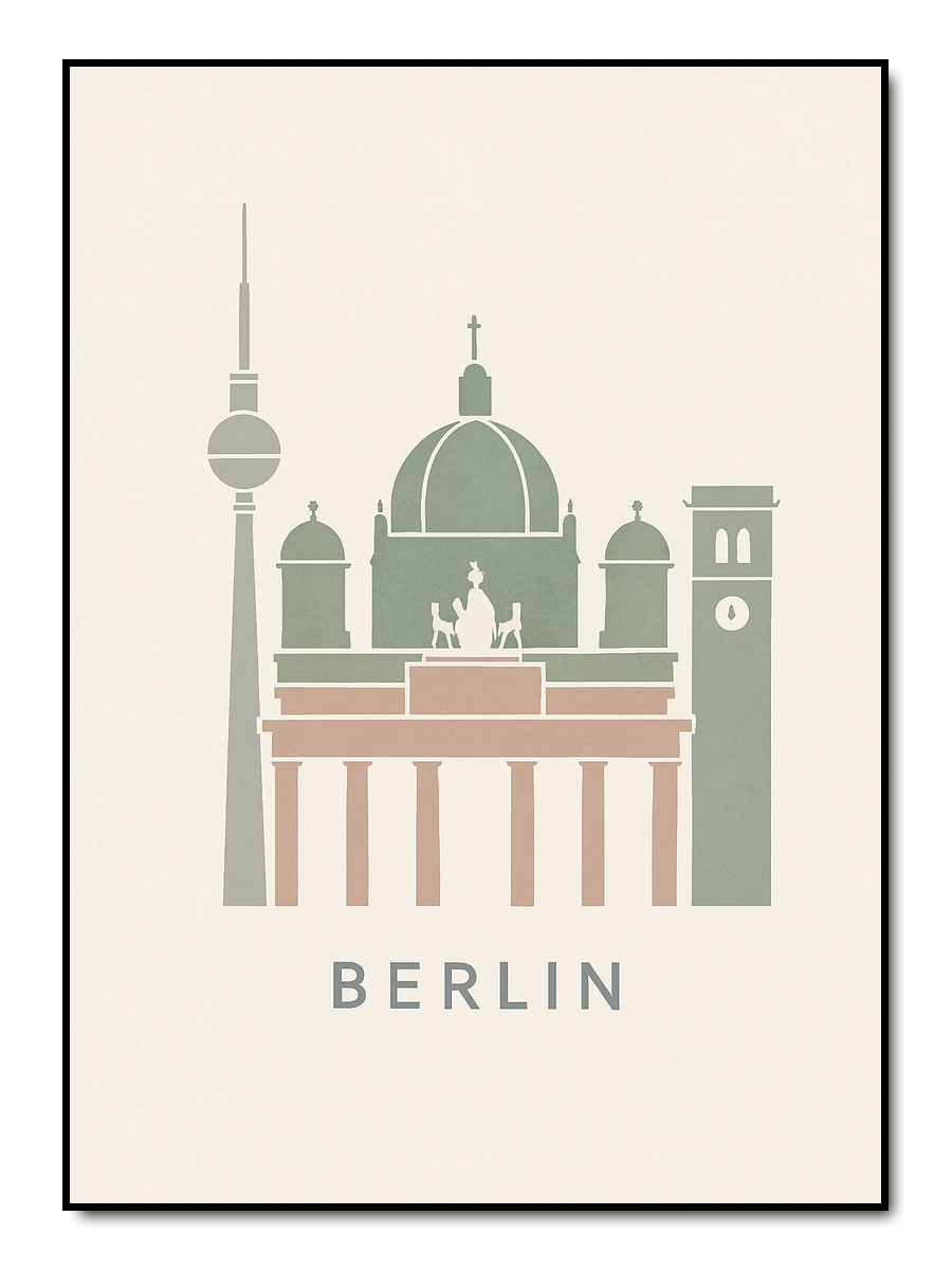 Deine Stadt Minimalistisch - personalisiertes Poster