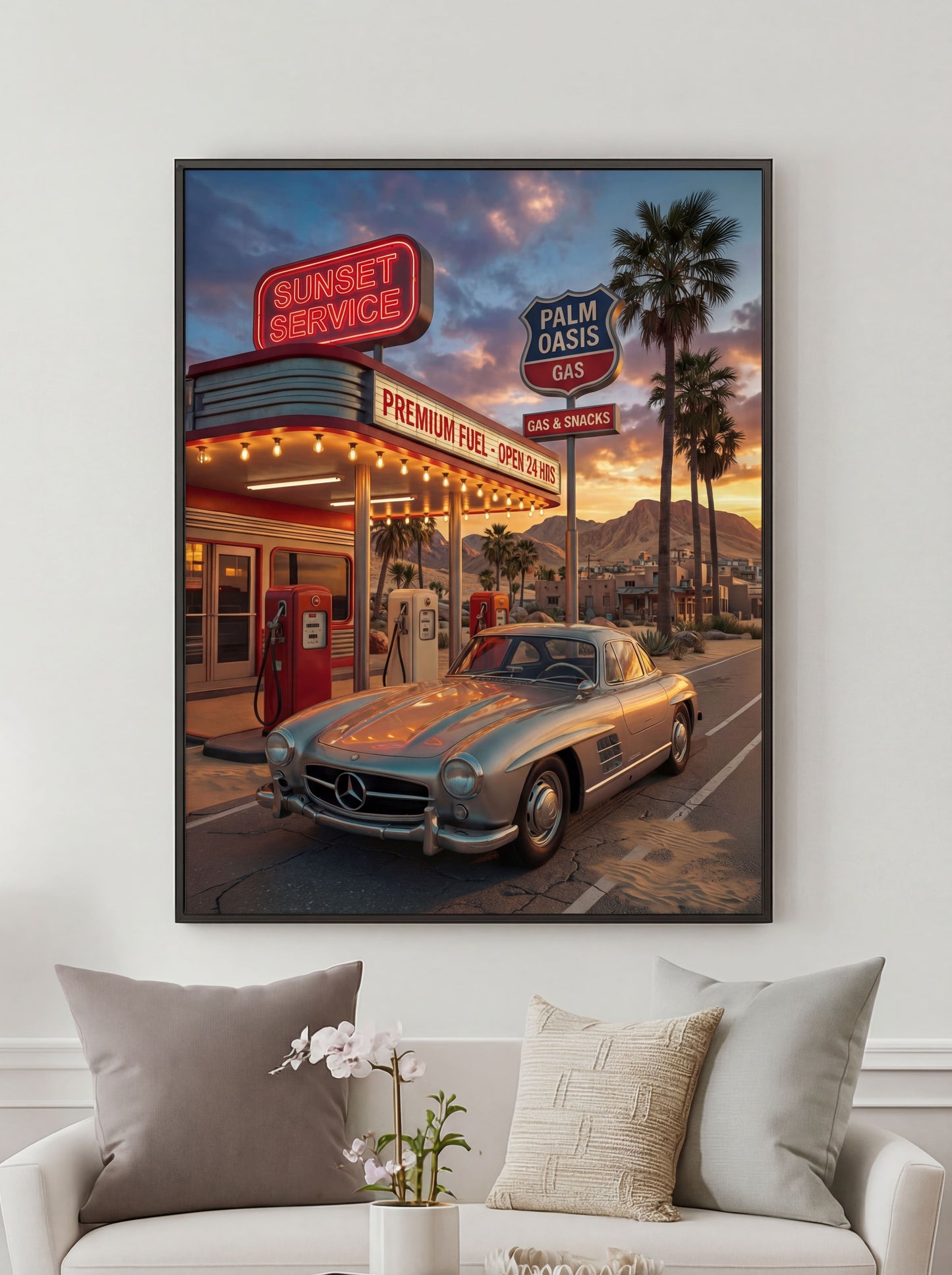 Sunset Pit Stop - personalisiertes Poster