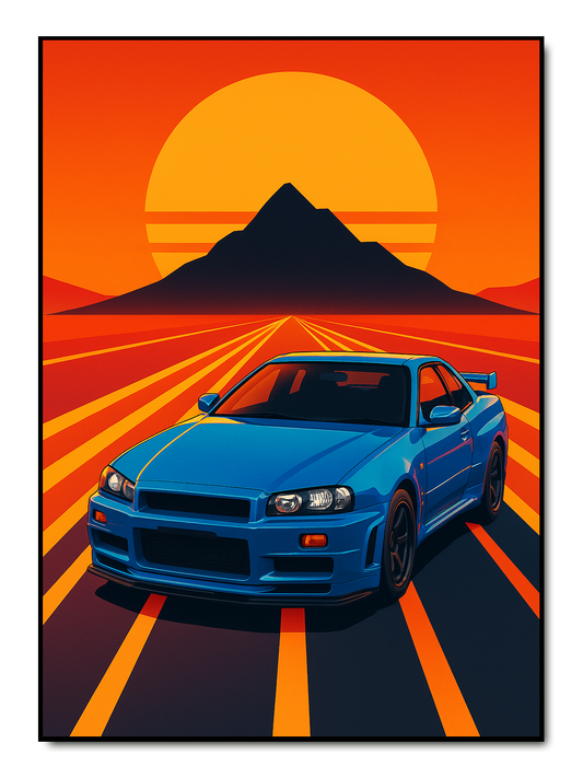 Retrowave Auto - personalisiertes Poster