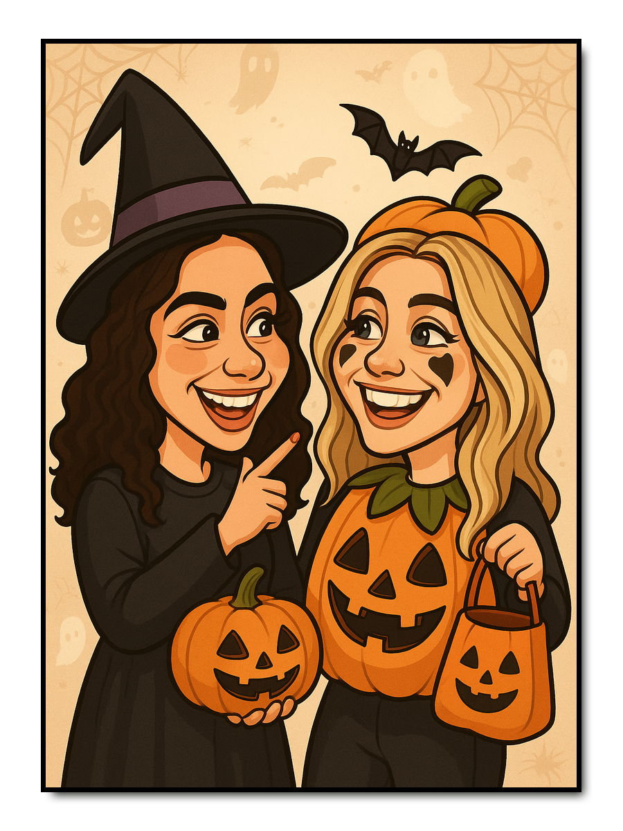 Halloween Karikatur - personalisiertes Poster