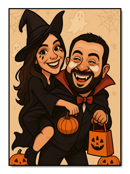 Halloween Karikatur - personalisiertes Poster