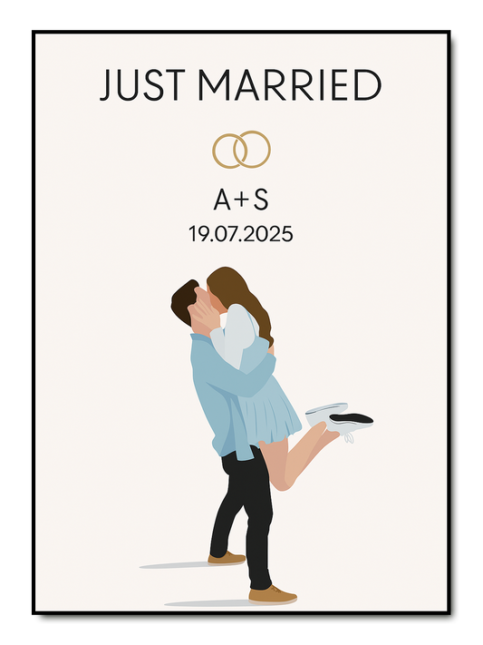 Just Married – Personalisiertes Hochzeitsposter