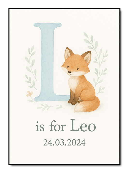 Tierisches Alphabet - personalisiertes Poster