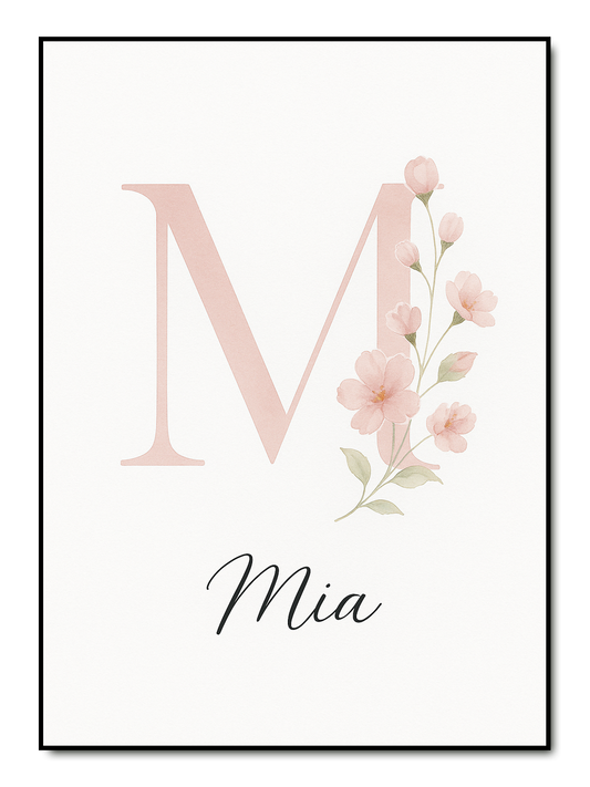 Letter Flowers - personalisiertes Poster