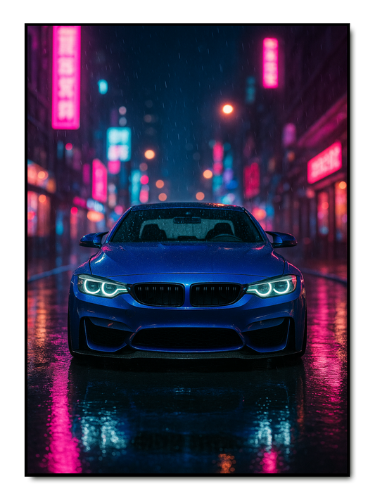 Rainy Neon City - personalisiertes Poster