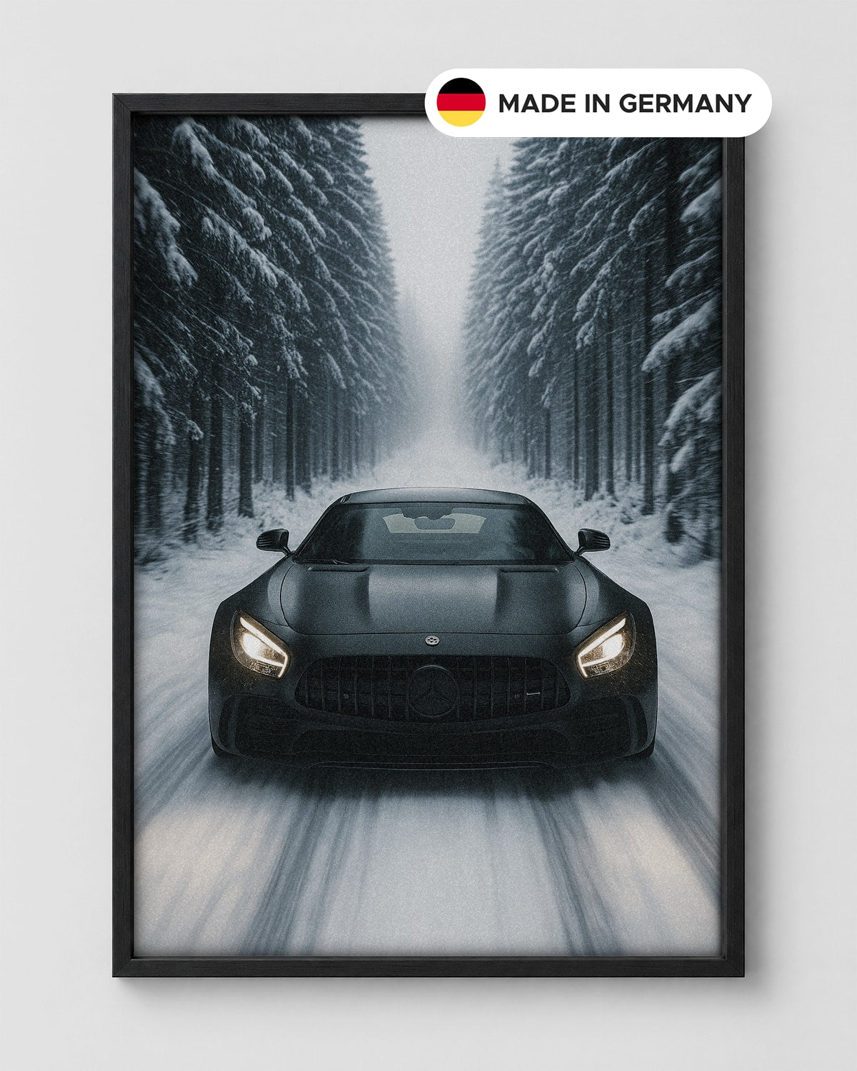 Speed in the Snow – personalisiertes Poster im Rahmen