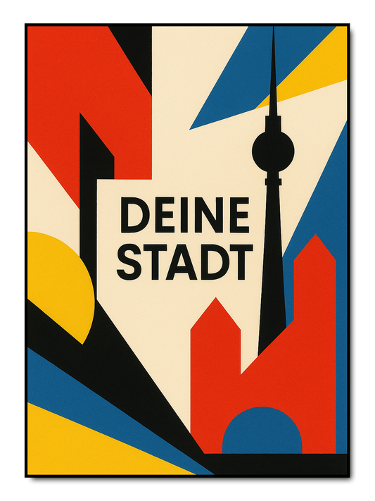 Deine Stadt im Bauhaus Stil - personalisiertes Poster