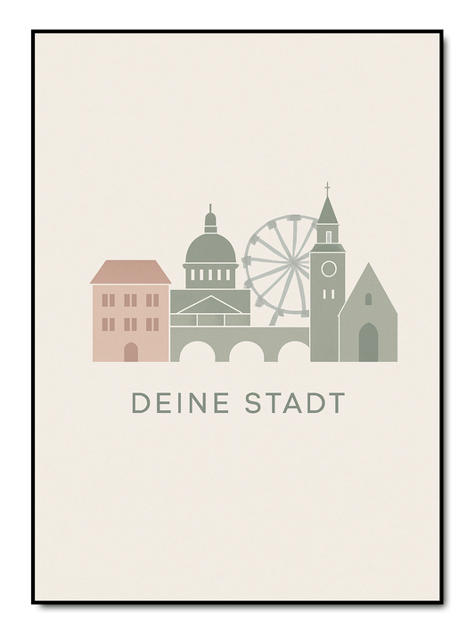 Deine Stadt Minimalistisch - personalisirtes Poster