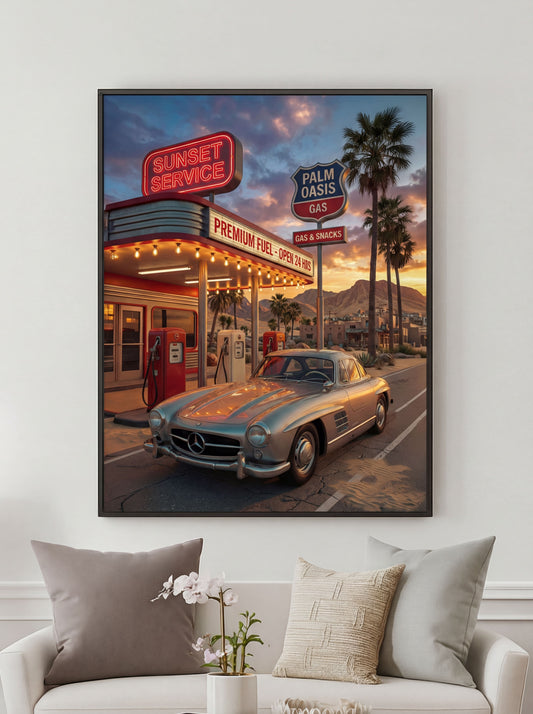 Sunset Pit Stop - personalisiertes Poster